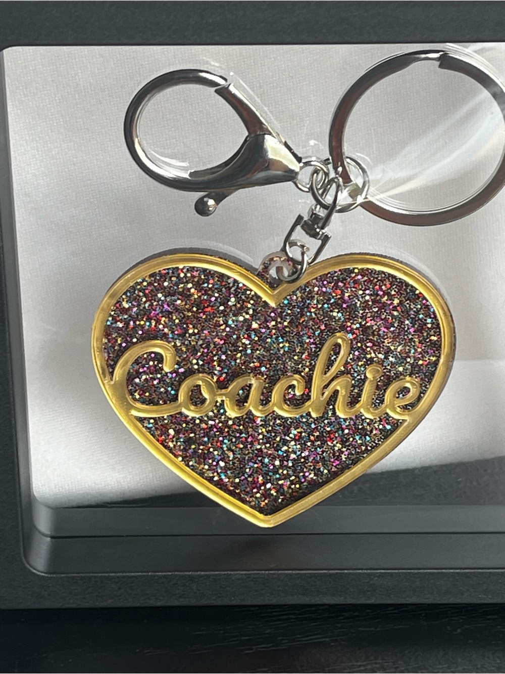 Coachie Gold Confetti Bag Charm